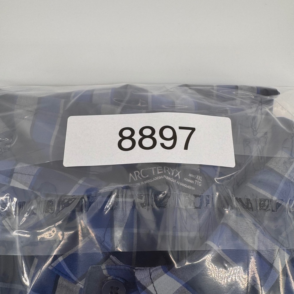 Arc'teryx Button Down Shirt Mens XXL Blue Plaid Short Sleeve Cotton Blend 8897 - Picture 8 of 8